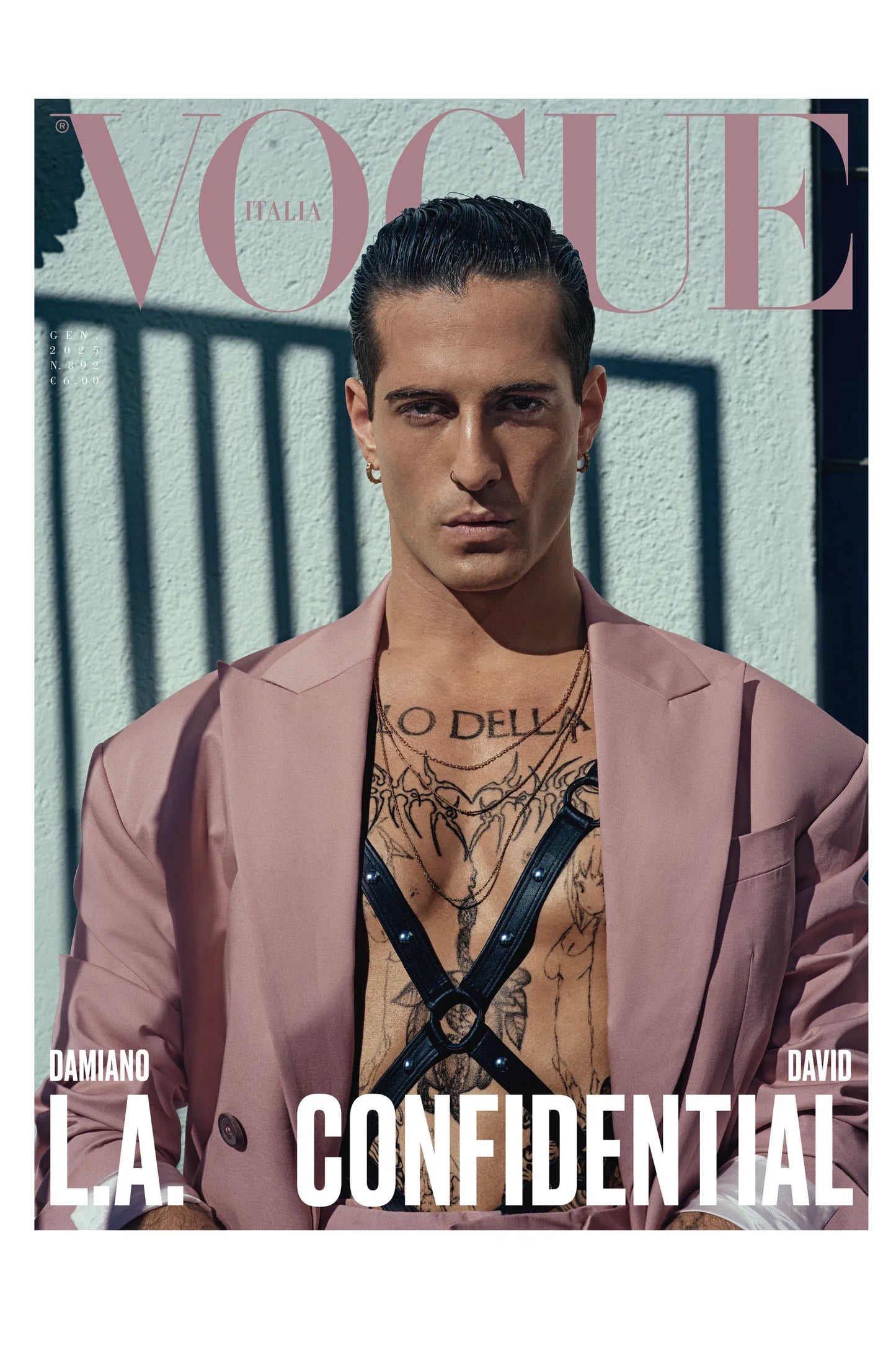 Rivista VOGUE ITALIA - Gennaio 2025 Copertina dedicata a Damiano dei Maneskin