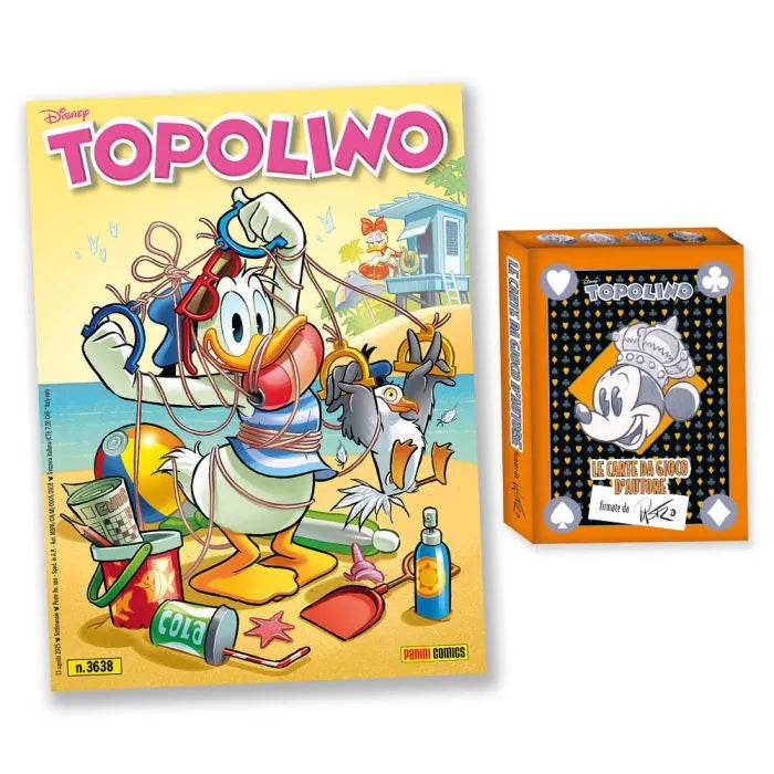 Fumetto TOPOLINO 3637 + 3638 Sigillato Edicola da Collezione + 2x Mazzo di carte Blisterato