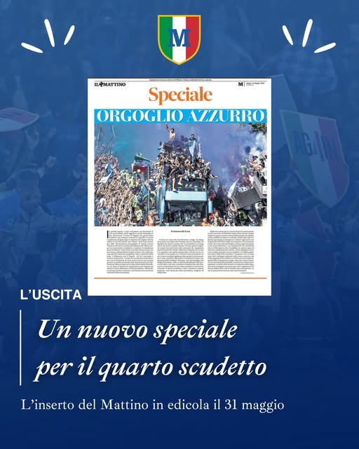 Newspapers il Mattino NAPLES Football SSC Italian Champion 3rd Scudetto 2022-23 2023
