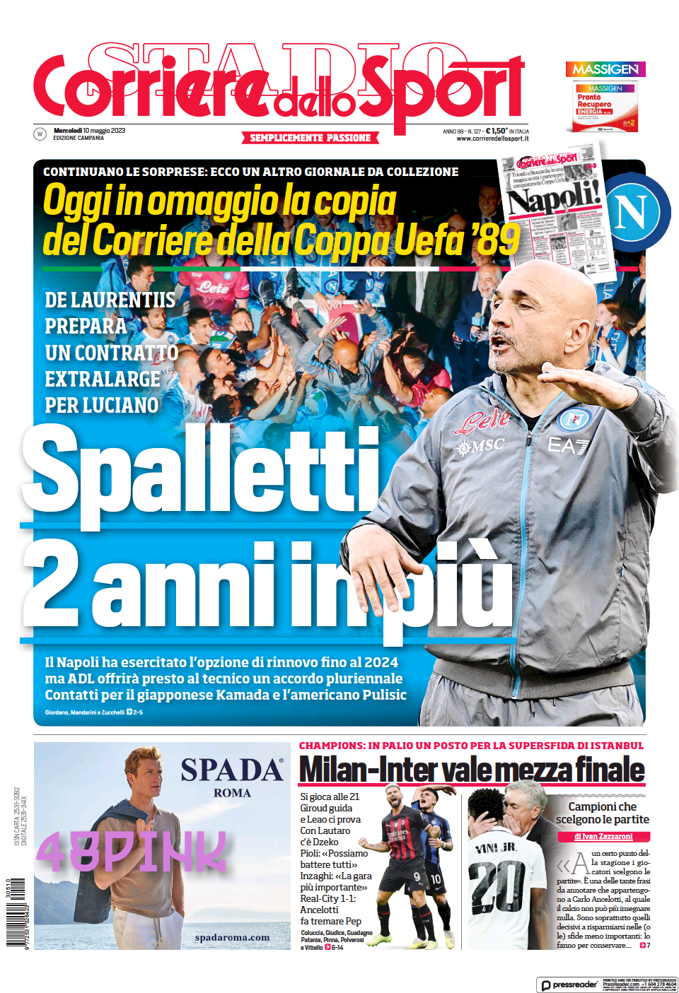 Giornale Corriere dello Sport Ristampe NAPOLI Scudetto 1987 1990 Coppa Uefa 1989