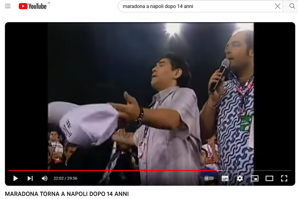 Cappello TOTOSI Addio Ciro Ferrara al San Paolo Ospite Diego Armando Maradona