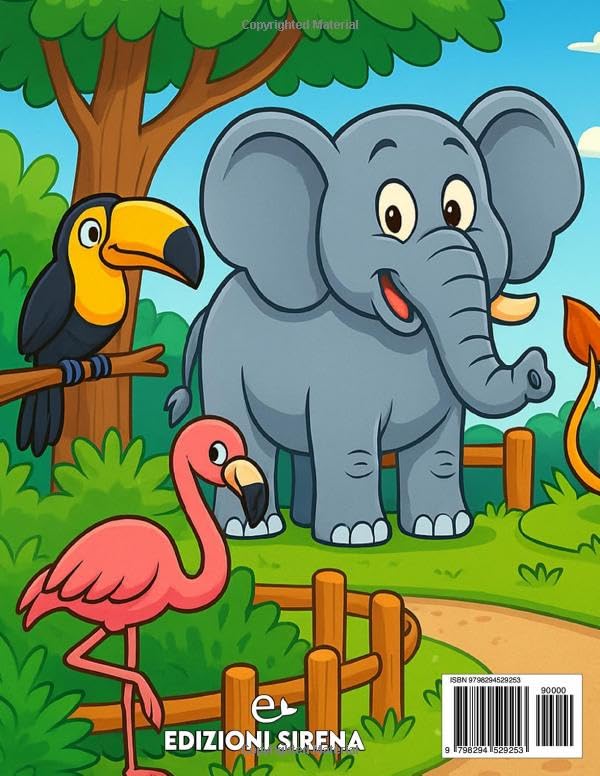 Libro da Colorare per Bambini - ZOO - 36 Animali dello Zoo da Colorare (Formato MAXI)