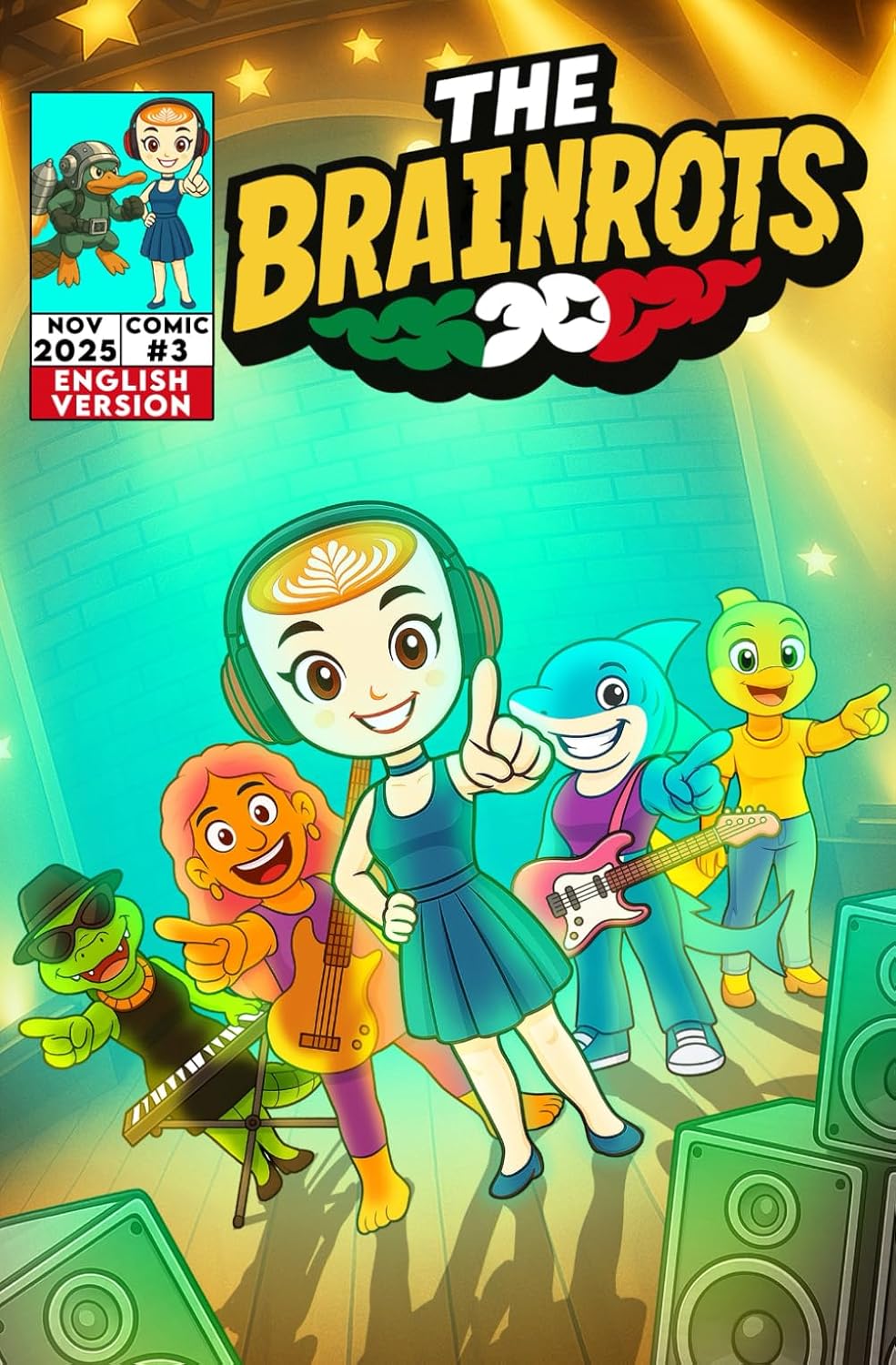 Fumetto THE BRAINROTS - n. 3 (Novembre 2025) - Nasce la prima Rock Band del Brainrot