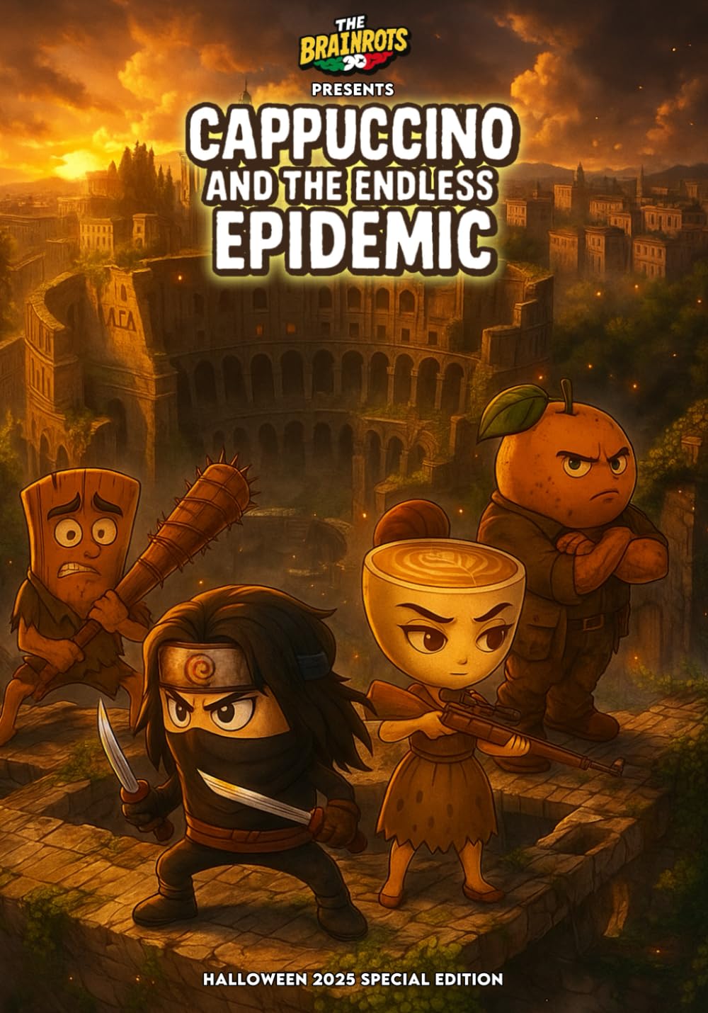 CAPPUCCINO E L'EPIDEMIA INFINITA - THE BRAINROTS COMICS BOOK : Speciale Halloween 2025: Una Storia completa in Italiano