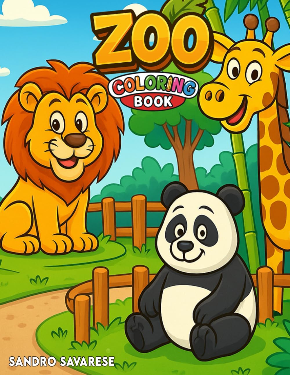 Libro da Colorare per Bambini - ZOO - Animali dello Zoo da Colorare