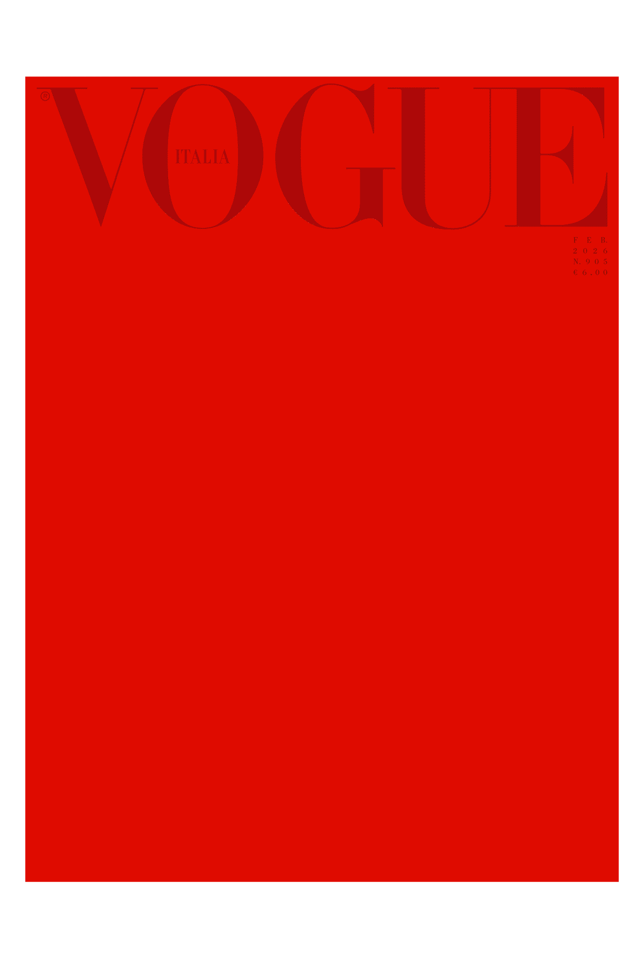 Set of 6 VOGUE ITALIA Covers - 6 Collectible Covers for 60th