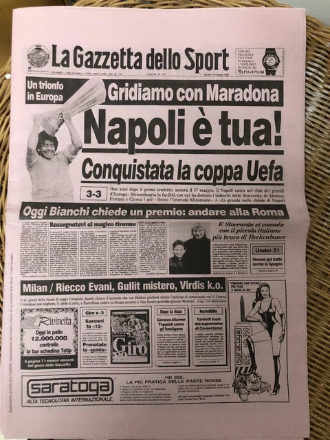 Giornale Gazzetta dello Sport Ristampe NAPOLI Scudetto 1987 1990 Coppa Uefa 1989