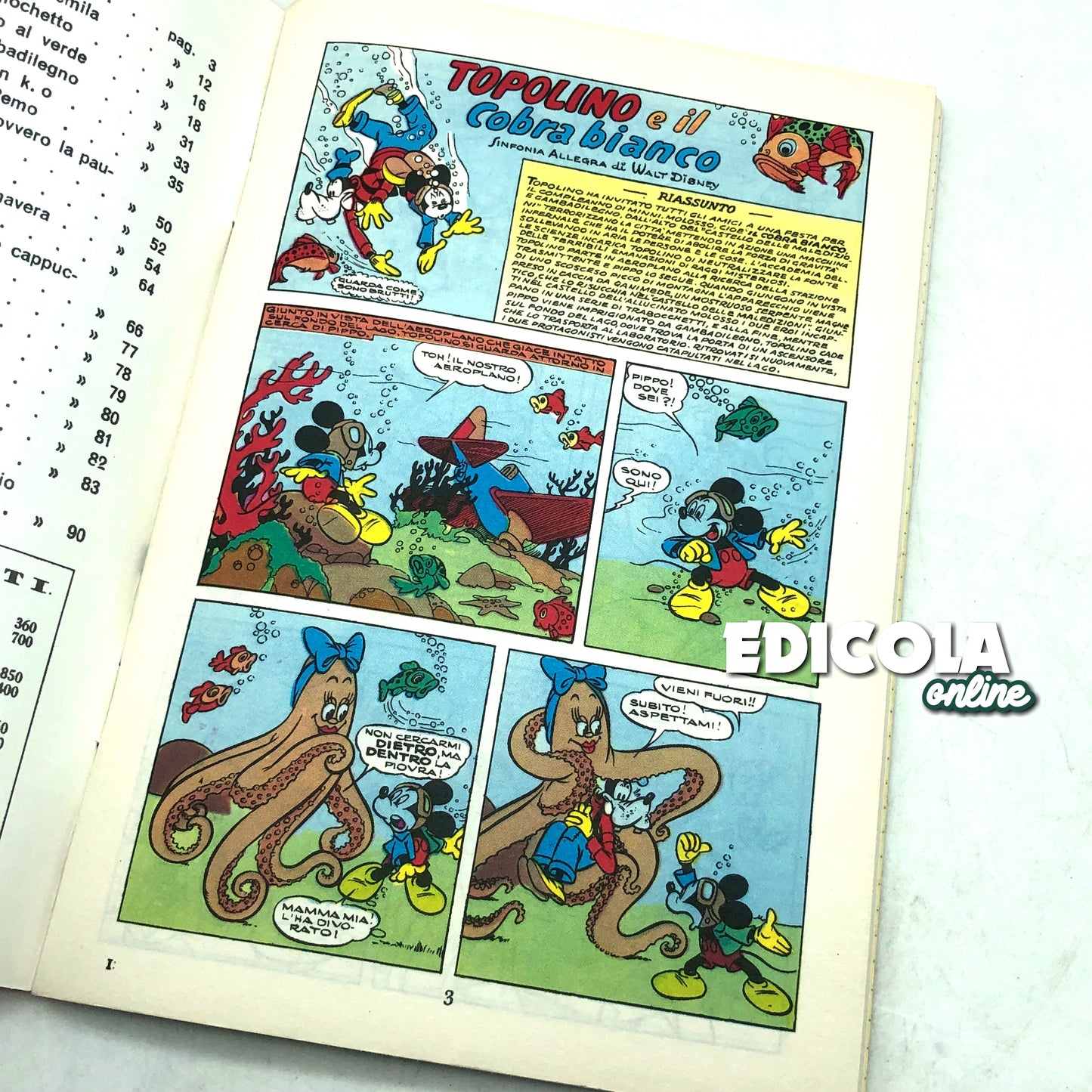 Mickey Mouse hat die Comic-Nummer n gepinnt. 1 Sammler-Nachdruck, 60 Lire, Vintage, selten