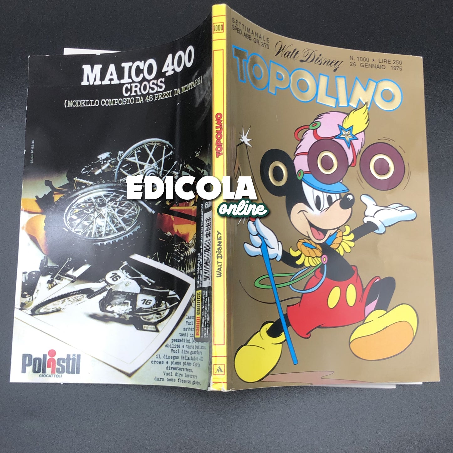 Bande dessinée MICKEY MOUSE n. 3000 variantes de collection Gold Gold Cover Rare Cover