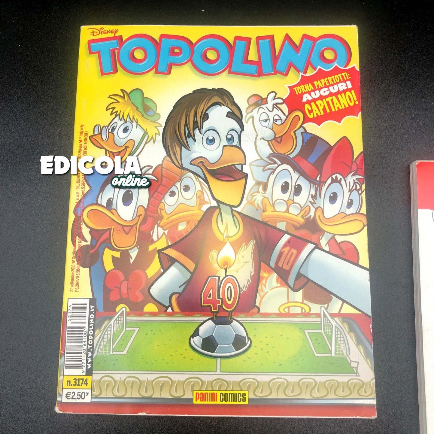 2 BD MICKEY MOUSE Livret Francesco TOTTI Rome Panini Comics Disney Rare