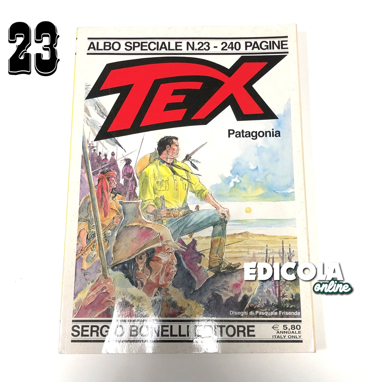 Comics SPECIAL ANNOUNCEMENT 23 Patagonia with Giant Drawing TEX WILLER Rare Texone