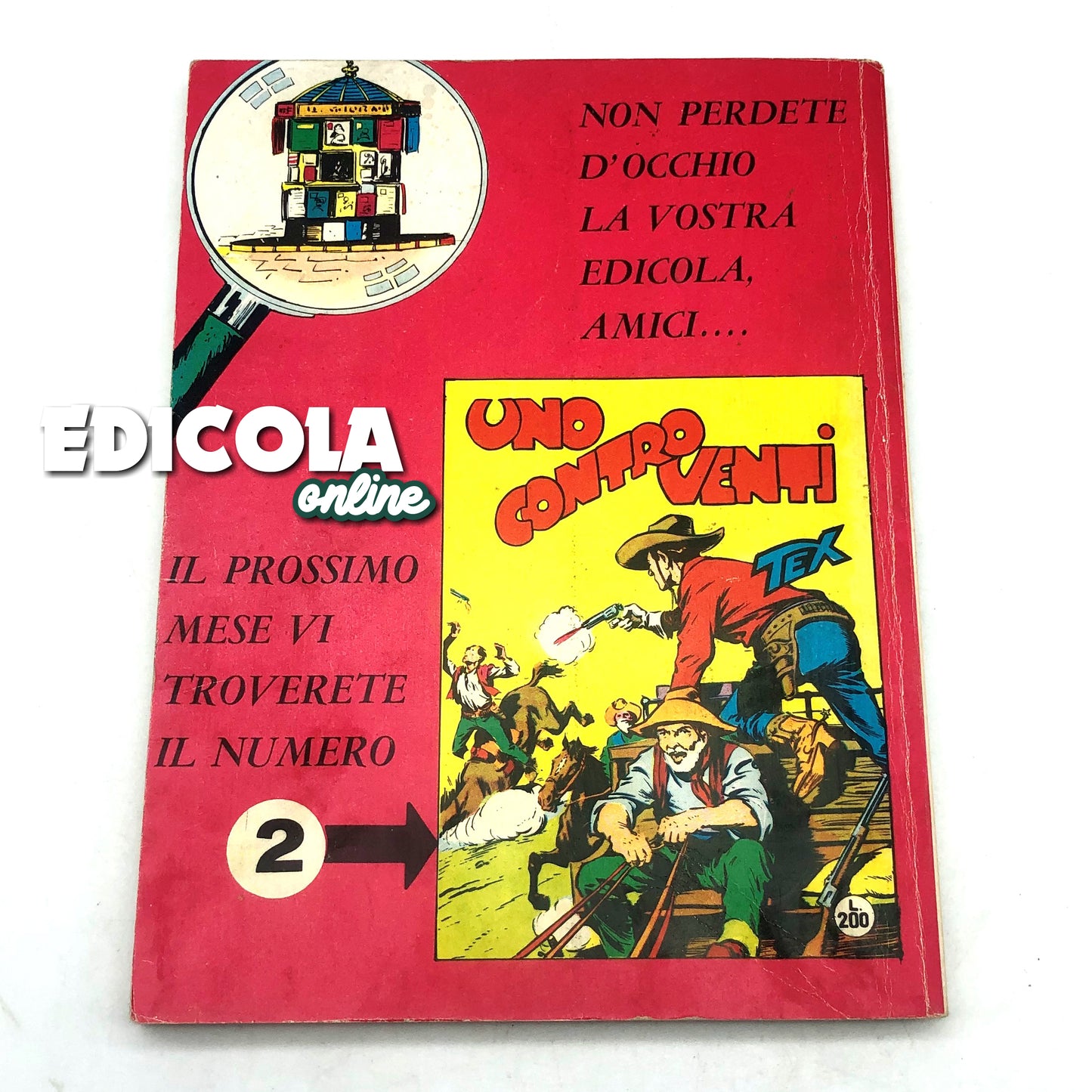 Numéro de bande dessinée Tex Willer n. 1 LA MAIN ROUGE Original 200 £ Lire 1964 Tueur