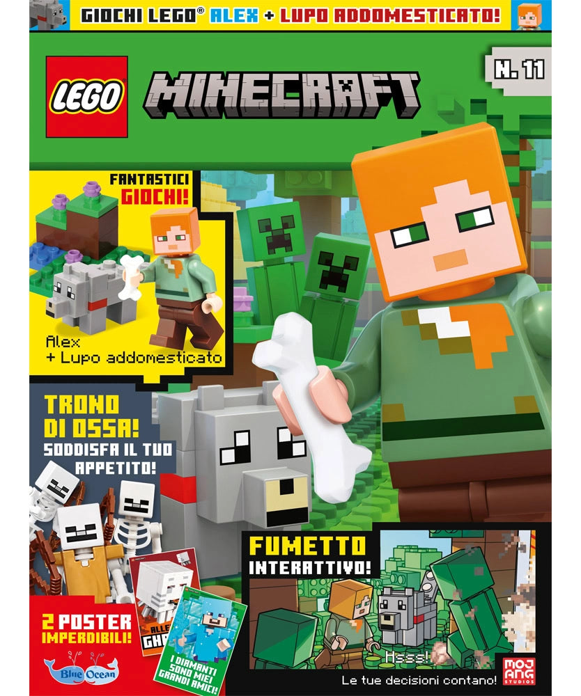 Rivista LEGO Minecraft PLUS n. 11 + ALEX + LUPO ADDOMESTICATO