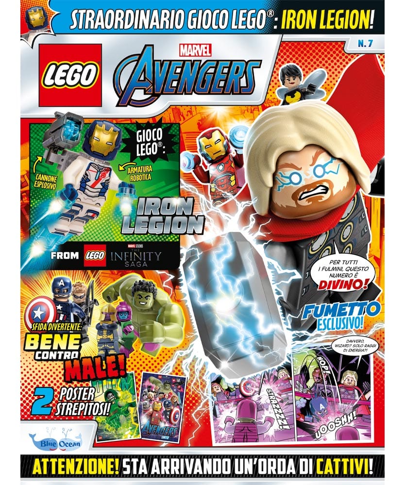 Rivista LEGO MARVEL AVENGERS n.7 + MINIFIGURE IRON LEGION!