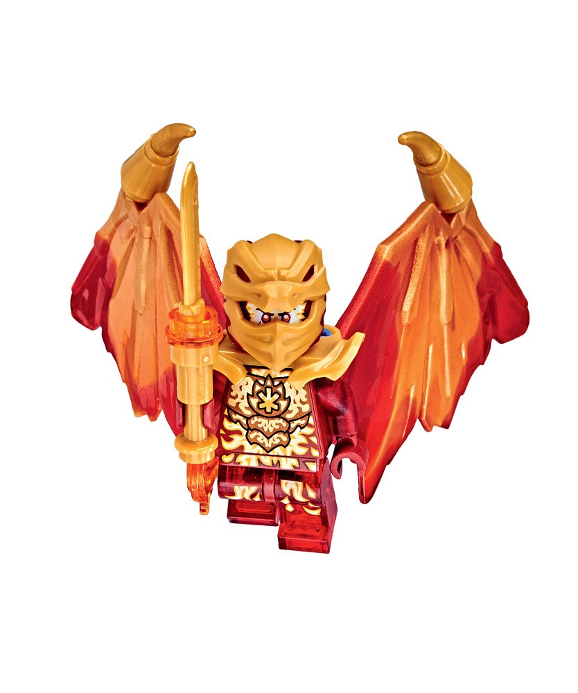 Rivista LEGO NINJAGO DRAGHI D'ORO n.1 - Drago D'Oro KAI + Ali di Fuoco (Copia)