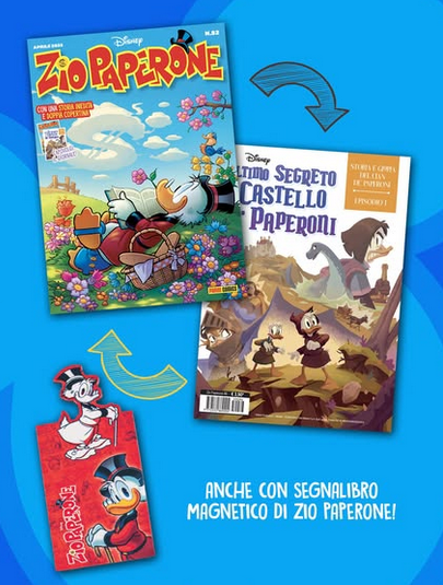 Set 3 Segnalibri Magnetici + Fumetto Topolino 3622 + Fumetto Zio Paperone 82