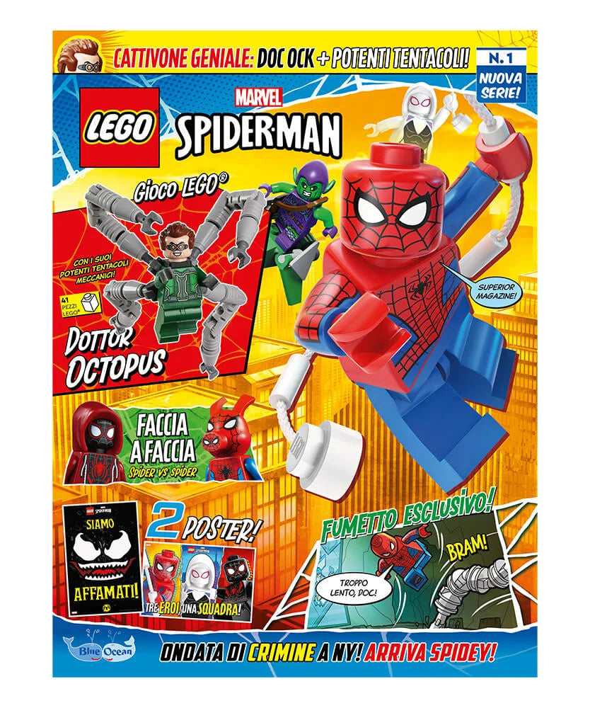 Rivista LEGO SPIDER-MAN n. 1 + minifigure di DOTTOR OCTOPUS con i suoi POTENTI TENTACOLI