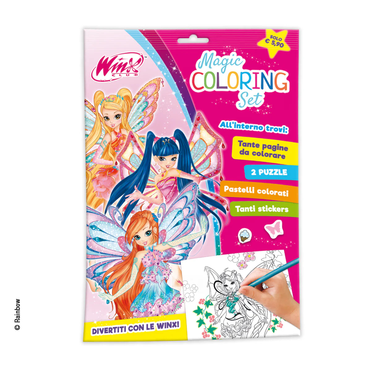 Winx Club Set Magic Coloring con puzzle e stickers
