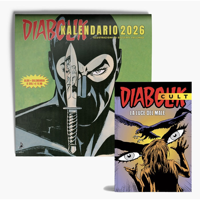 Calendario + fumetto La luce del male + Kalendario Diabolik 2026