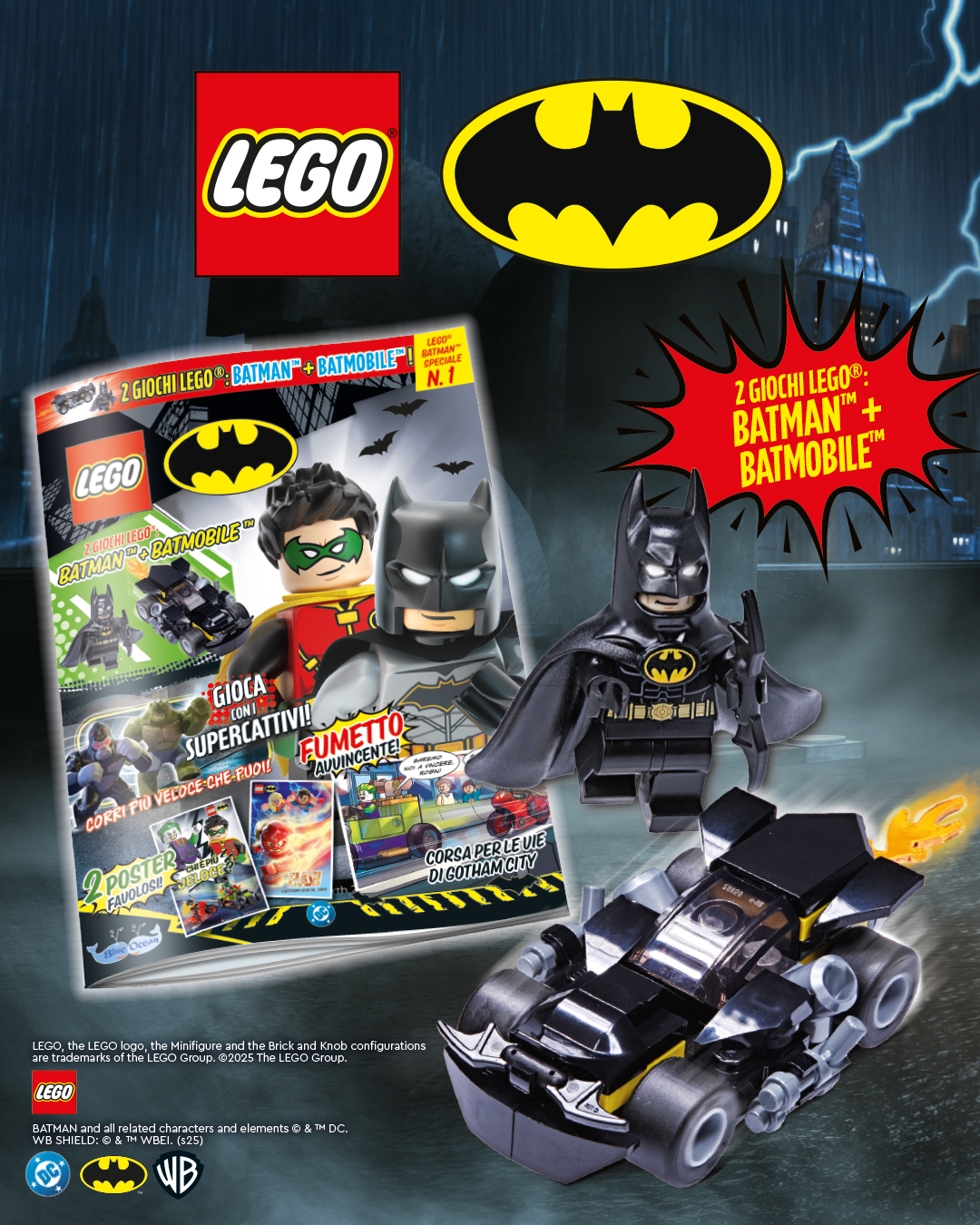 Rivista LEGO BATMAN SPECIALE n.1 + 2 GIOCHI LEGO: BATMAN + BATMOBILE