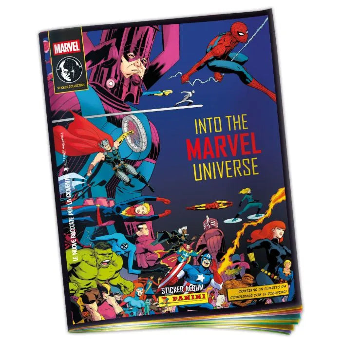 Set Album e/o Bustine di figurine Into the Marvel Universe Sticker Album (Panini 2025)
