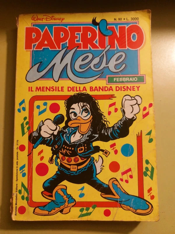 Fumetto con Copertina dedicata a Michael Jackson - Paperino Mese 1988