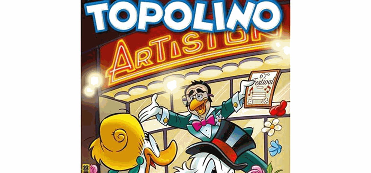 Topolino libretto n. 3193 - Copertina dedicata al Sanremo e Carlo Conte