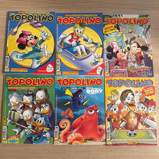 Set fumetti TOPOLINO - Pack dal 23 Agosto al 27 Settembre 2016 (Totti Pooh)