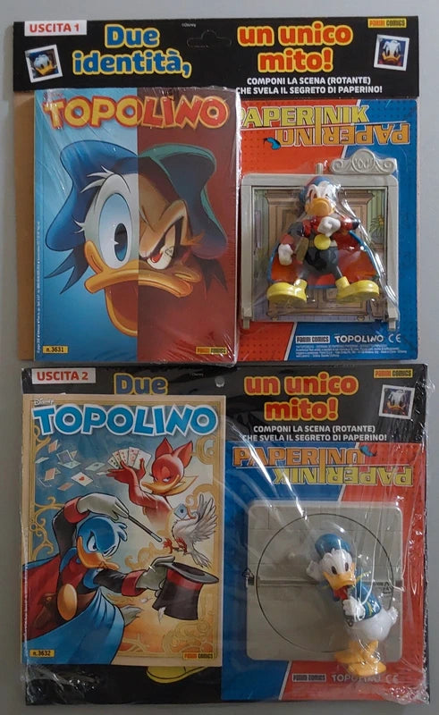 Ensemble de bandes dessinées Mickey Mouse : Donald Duck et Paperinik Diorama (Peperino / Paperinik Statue)