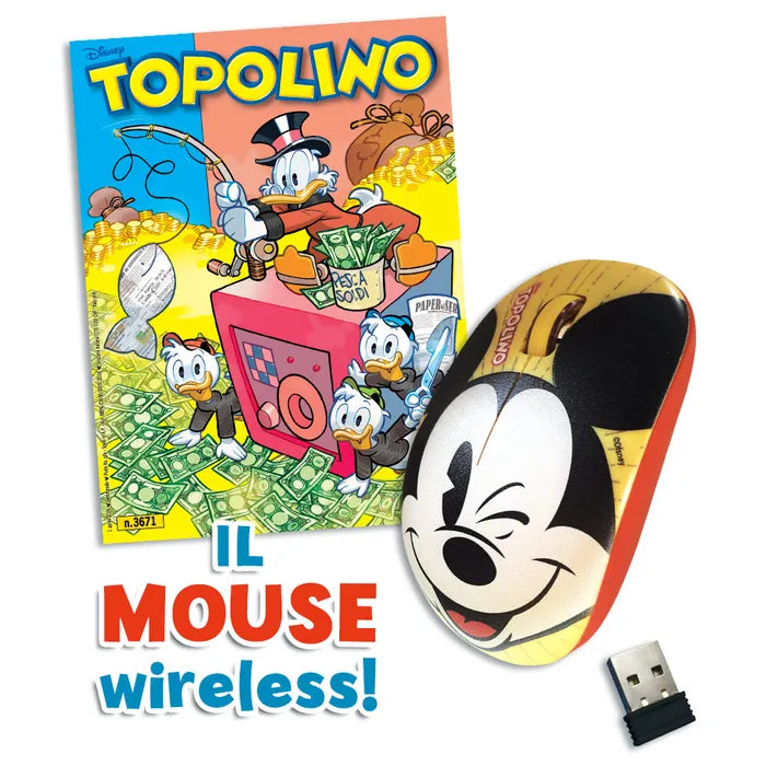[Preordine] Set Tappetino Mousepad e/o Mouse Usb Wireless di Topolino (Con Topolino 3671+3672)