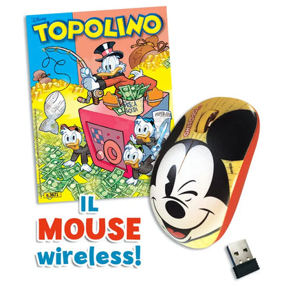 [Preordine] Set Tappetino Mousepad e/o Mouse Usb Wireless di Topolino (Con Topolino 3671+3672)