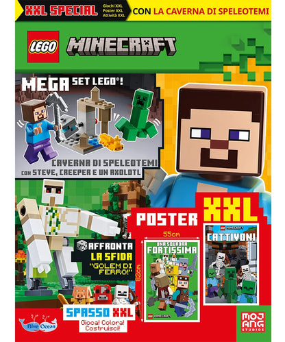 Rivista LEGO Minecraft XXL Special n. 1 + MEGA SET : Caverna di Speleotemi con Steve, Creeper e un Axolotl