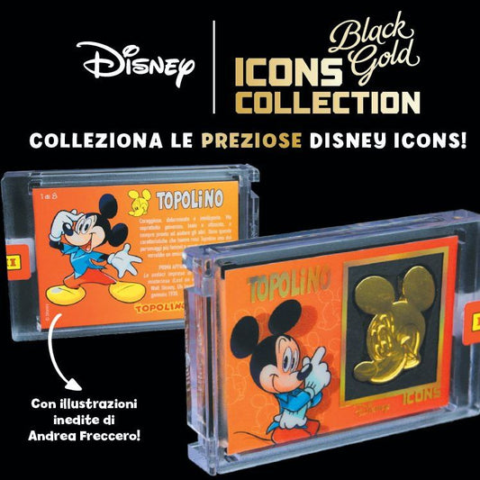 Disney icons Black GOLD Collection Card Mickey Mouse number n. 1 Panini