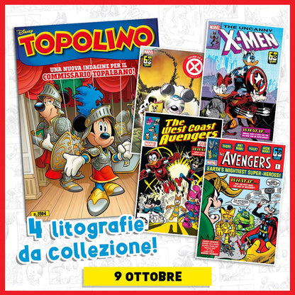 MICKEY MOUSE comics 3534 3535 3536 avec gadgets 12 Lithographies MARVEL Edition Limitée