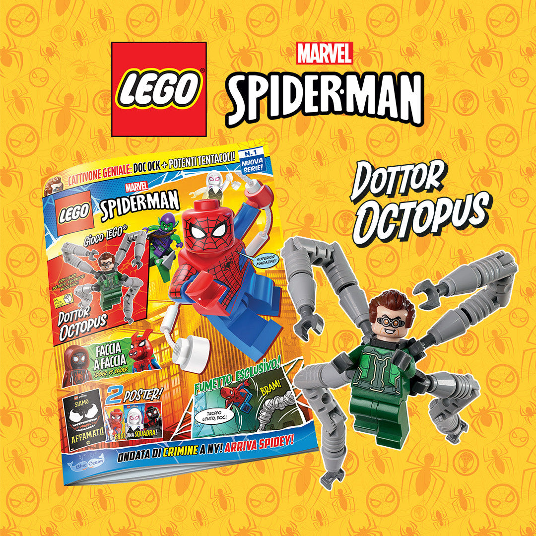 Rivista LEGO SPIDER-MAN n. 1 + minifigure di DOTTOR OCTOPUS con i suoi POTENTI TENTACOLI