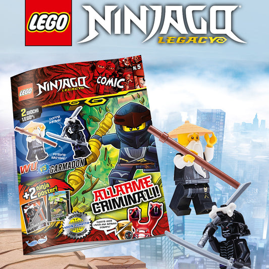 Rivista LEGO NINJAGO LEGACY COMIC n. 5 con 2 GIOCHI Wu vs. Garmadon