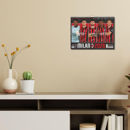 Calendario Orizzontale Milan 2026 - Edizione da Collezione - cm 44x33 - Prodotto Ufficiale