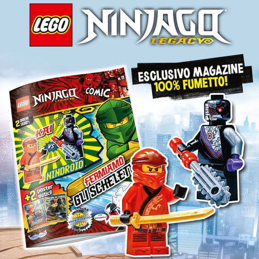 Rivista LEGO NINJAGO LEGACY COMIC n. 11 con 2 GIOCHI KAI vs NINDROID