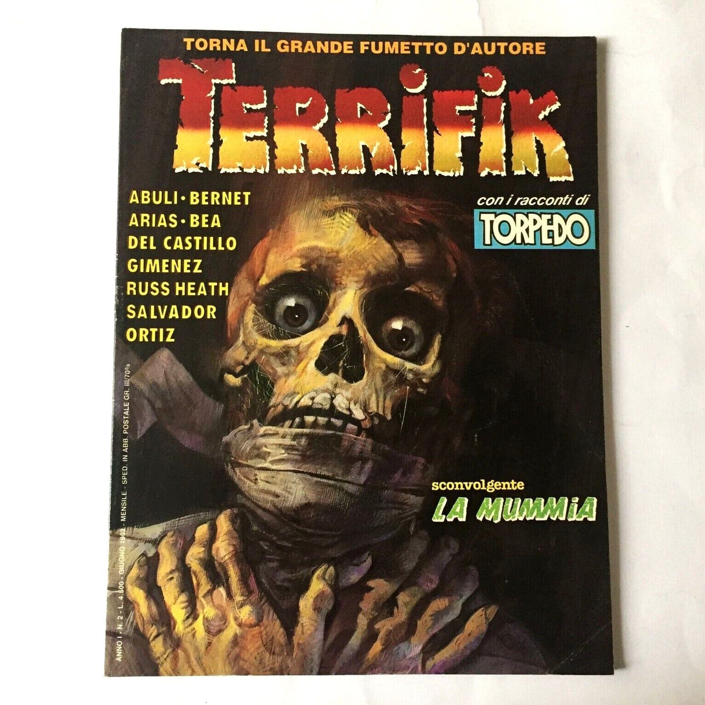 Lotto Fumetti TERRIFIK in italiano 1992 Raro Horror Noir Usati Prima Edizione Cenisio