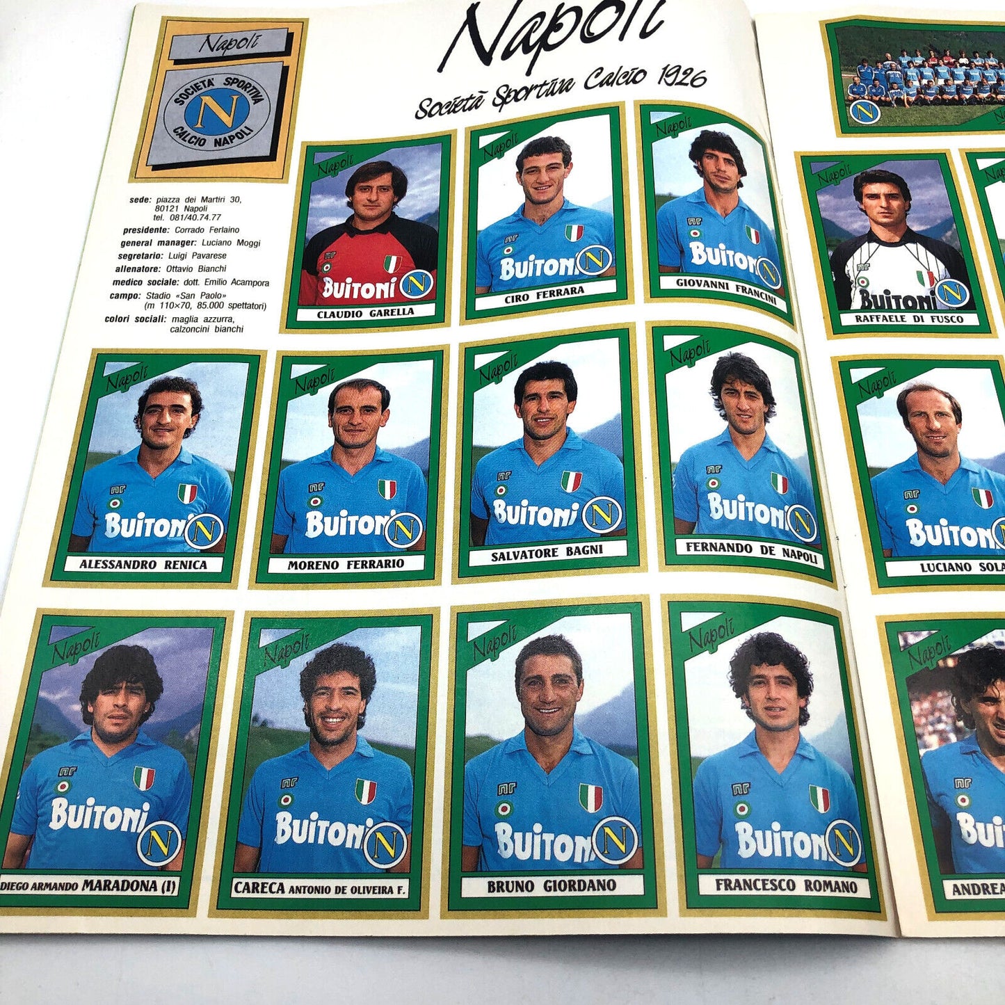 Set 7 Ristampa Album Completo solo Squadra del NAPOLI Figurine Calciatori Panini