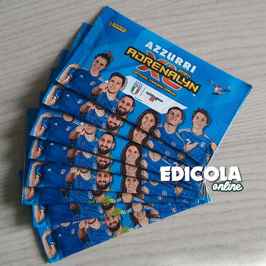 10x Bustine di Cards Adrenalyn XL AZZURRI Esselunga Calciatori Panini 2024 Carte