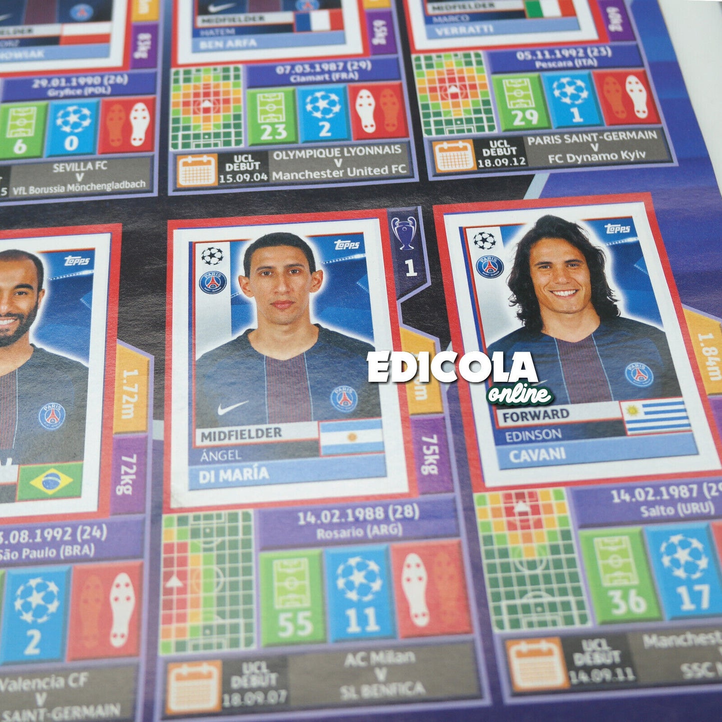 Album complet de stickers joueurs de football LIGUE DES CHAMPIONS 2016-17 Topps UEFA 2017