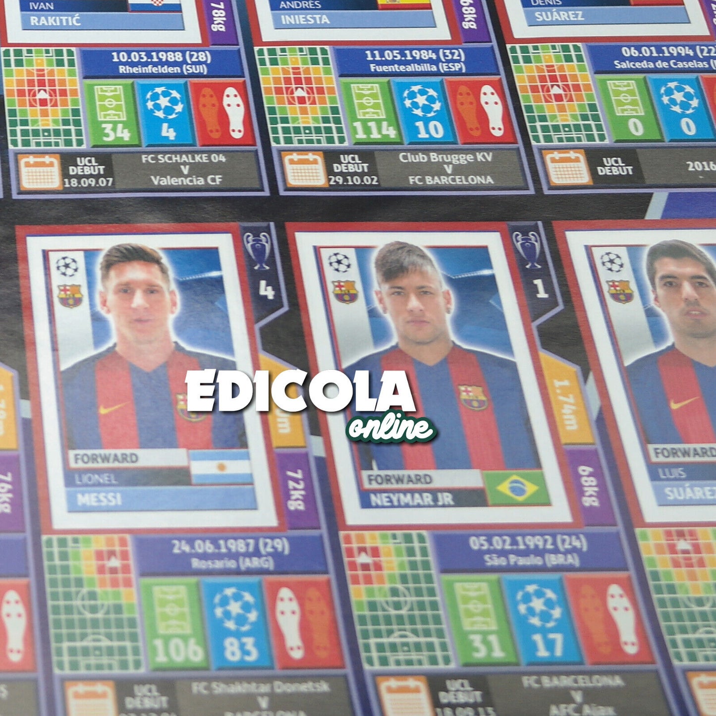 Album complet de stickers joueurs de football LIGUE DES CHAMPIONS 2016-17 Topps UEFA 2017