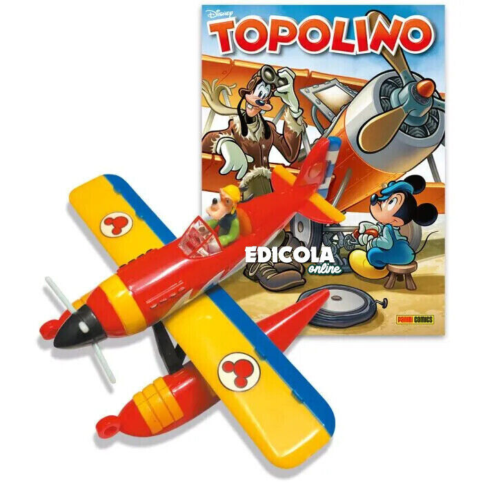 Fumetto di TOPOLINO 3563 3564 Libretto Originale con Gadget Biplano Idrovolante