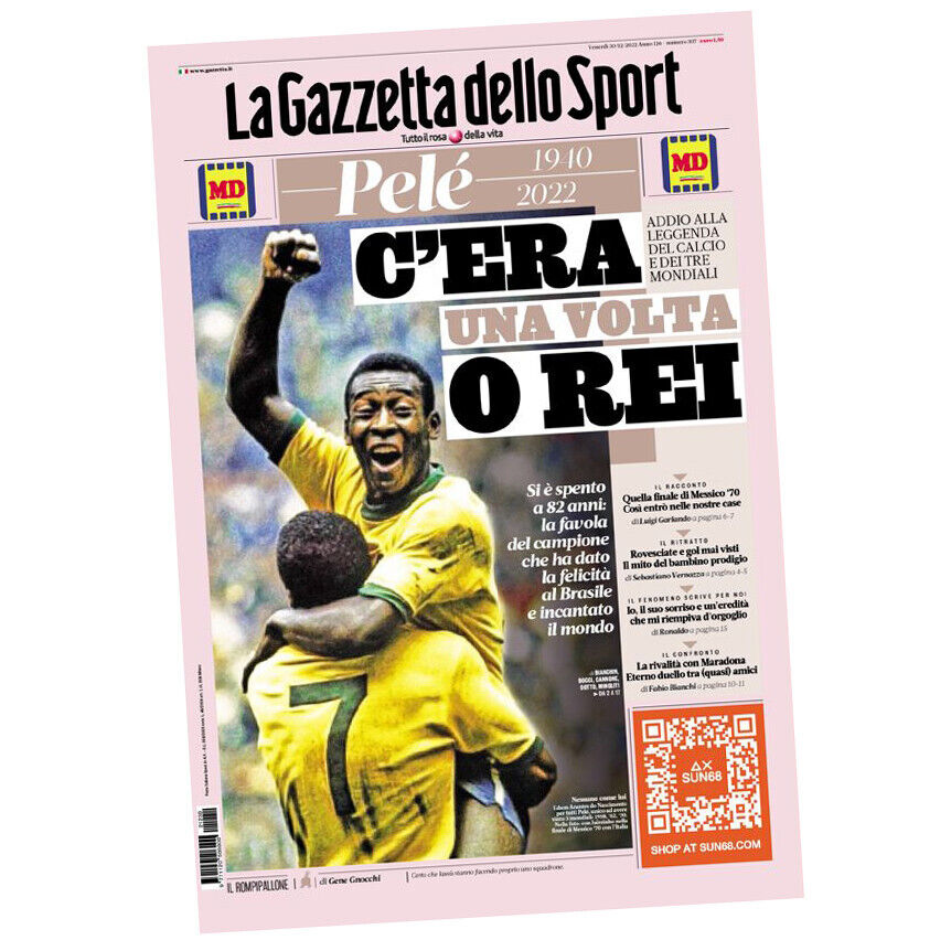 Full Newspaper La Gazzetta dello Sport of 12.30.2022 DEATH of PELE 1940-2022