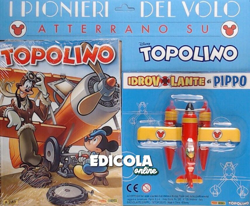 Fumetto di TOPOLINO 3563 3564 Libretto Originale con Gadget Biplano Idrovolante