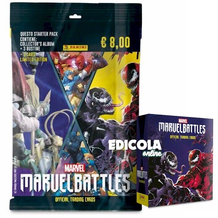 Starter Pack MARVEL BATTLES Trading Cards 2024 Panini Album Raccoglitore Bustine