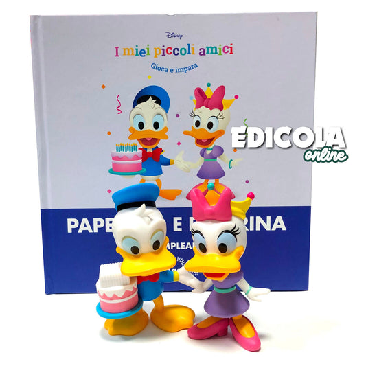 Mon petit livre d'amis Disney avec la statue d'anniversaire de Donald Duck et Daisy Duck