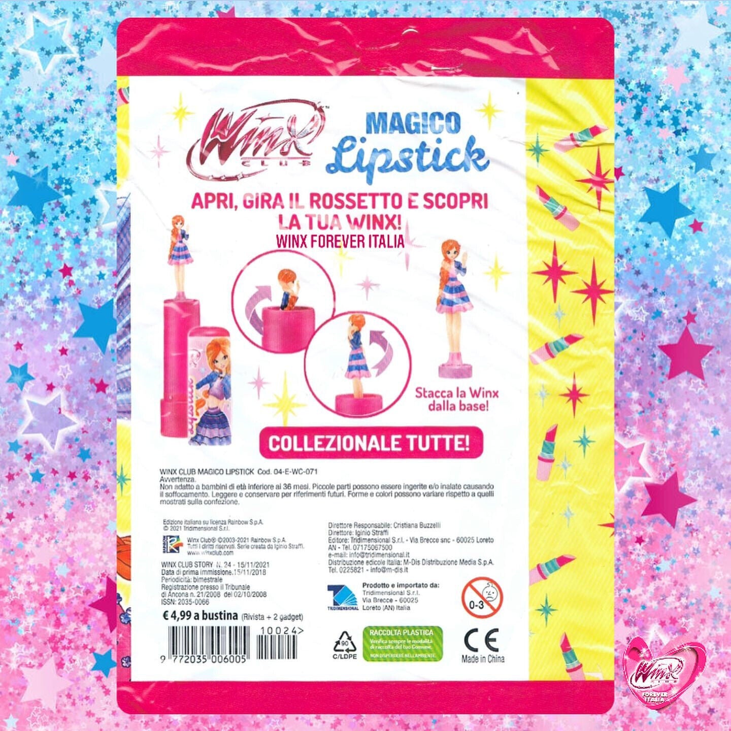 Busta Sorpresa con 2 Magici LIPSTICK + 2 Winx Club Rivista di Magazine Bambola