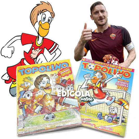 2 Fumetti di TOPOLINO Libretto Francesco TOTTI Roma Panini Comics Disney Raro